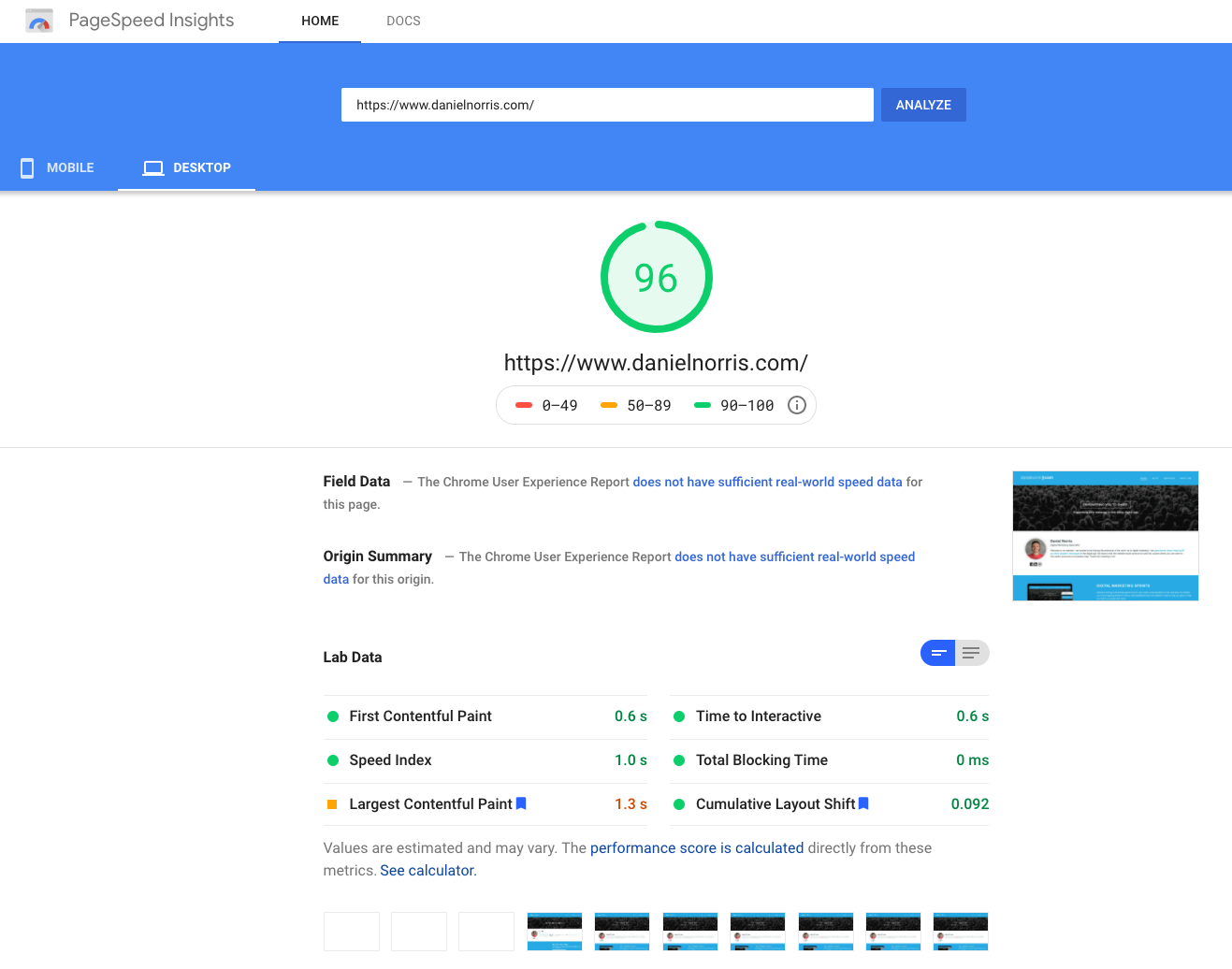 hubspot cms desktop google page speed